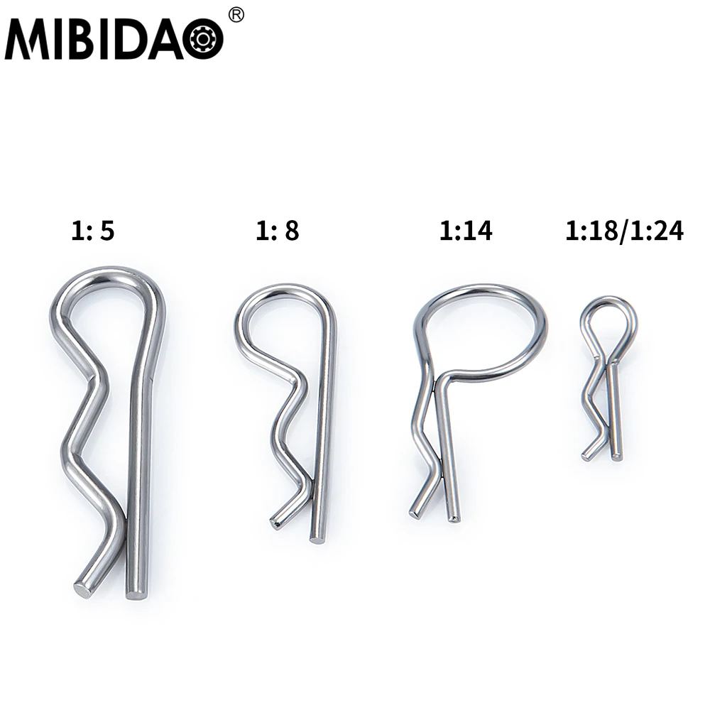 MIBIDAO 50Pcs RC Auto Körper Shell Clips Pin Gehäuse Latch R Schnallen Feste Für 1/24 1/18 1/14 1/8 1/5 Buggy Truggy DIY Teile