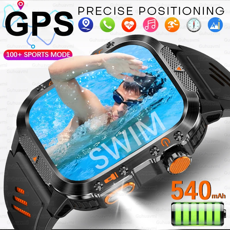 2026 Neue GPS Smartwatch Militär-Smartwatch für Herren 10ATM Wasserdicht 100+ Sportmodi Eingebautes GPS BT-Anruffunktion Uhren Image