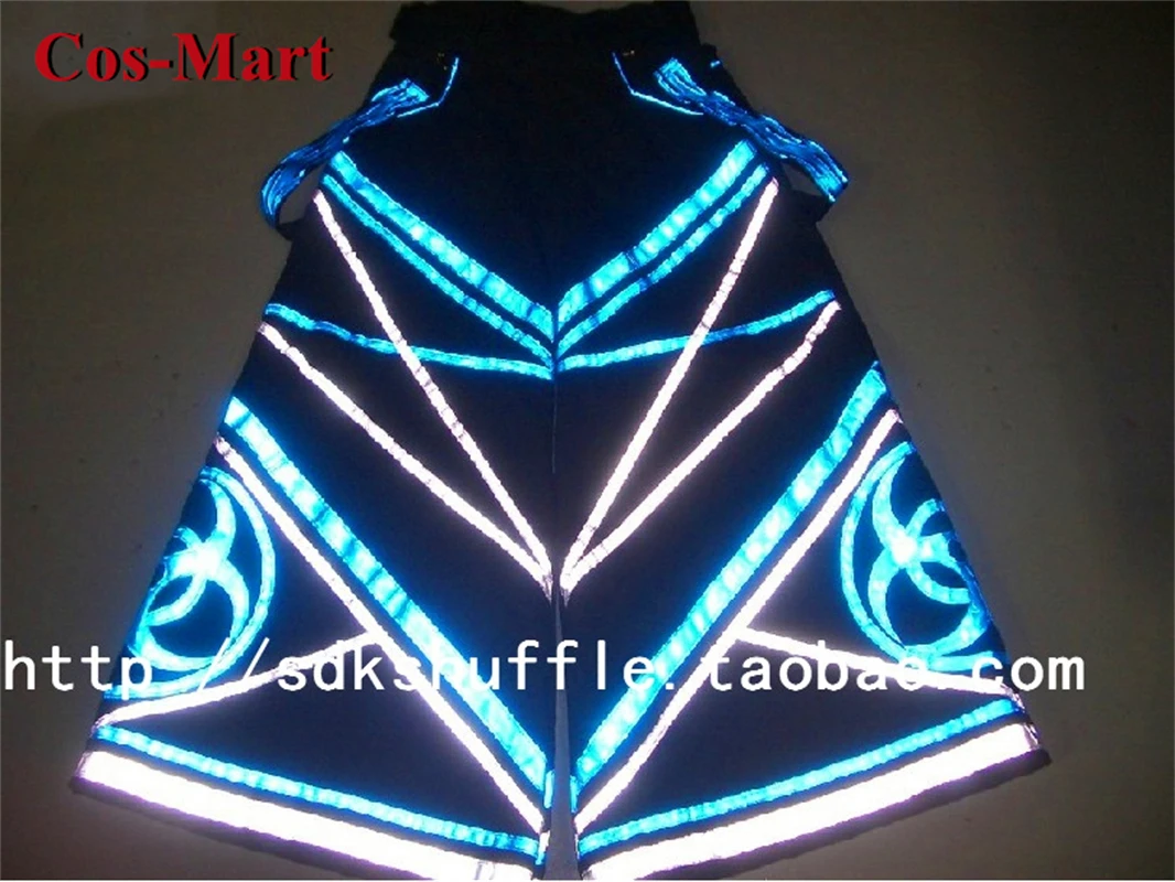 Cos-Mart Fluoreszierende Hose Ghost Dance Reflektierende Hose Straße Hip-Hop Hose Nacht Cosplay Kostüm Aktivität Party