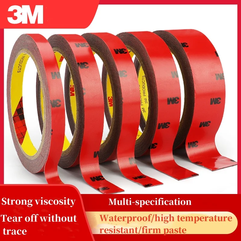 3M doppelseitiges Klebeband 5108, 10–50 mm, starkes Schaumstoffband, wasserfest, spurlos, hochviskoses doppelseitiges Klebeband für den Haushaltsgebrauch von Autos Image