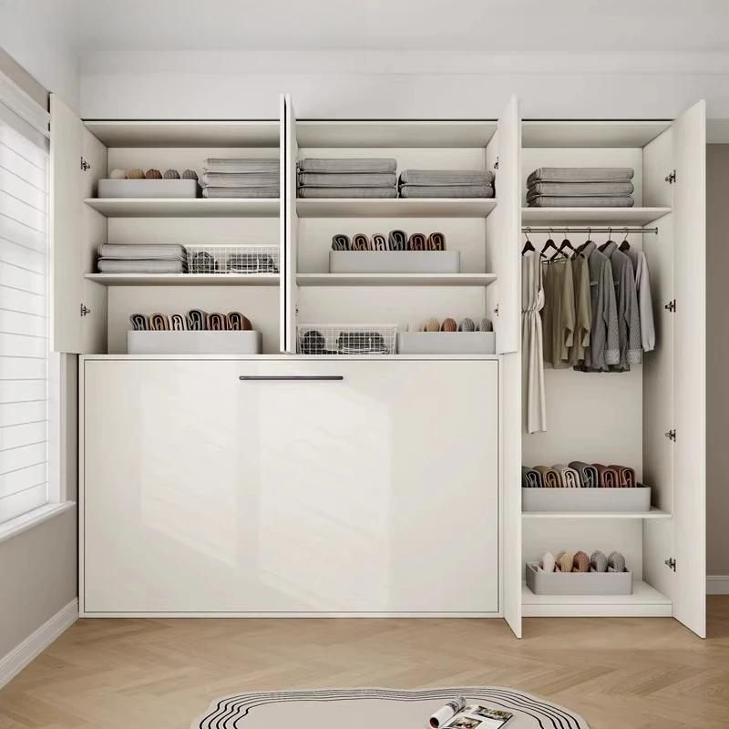 Unsichtbar, Schrankbett, Kleiderschrank integriert 1,35 Meter Rollover-Klappbett, Auf- und Abdrehbett, Murphy, Drehen