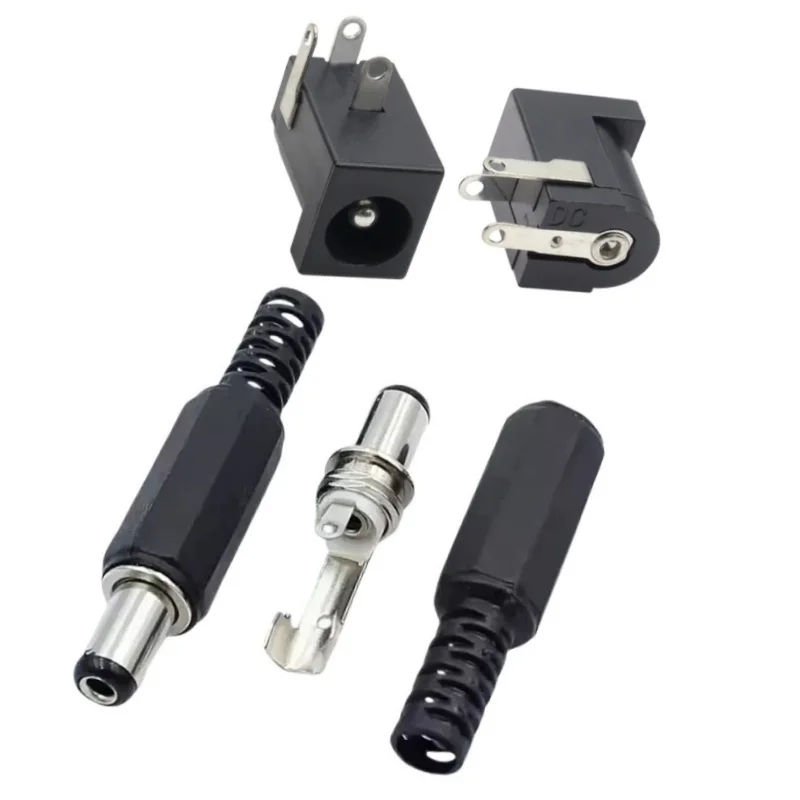 10 Paar 5 x 2,1 mm DC-Strom-Buchse + Stecker-Klinkenbuchsen-Adapter Image