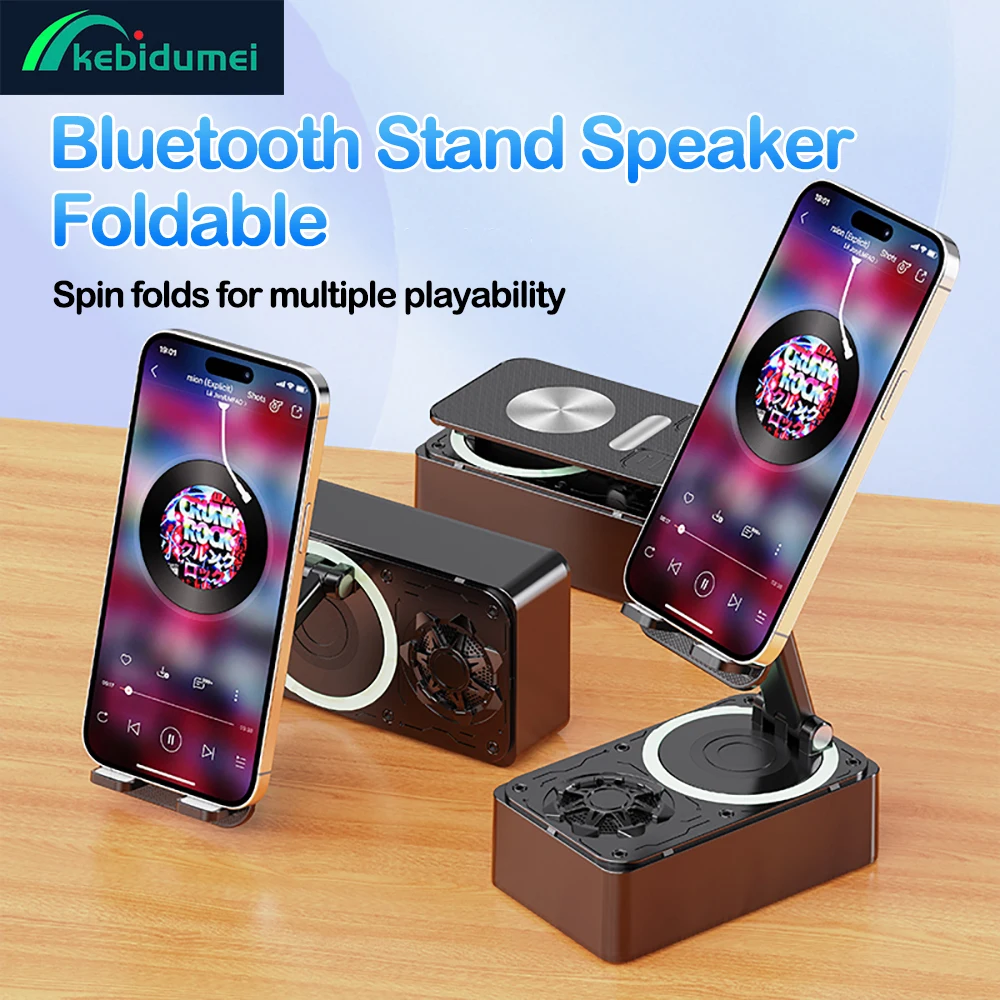 Kebidumei 3 IN 1 Handyhalter Bluetooth Lautsprecher Power Bank 360 ° Drehbarer Lazy Stand Person Live Streaming Desktop-Halter Image