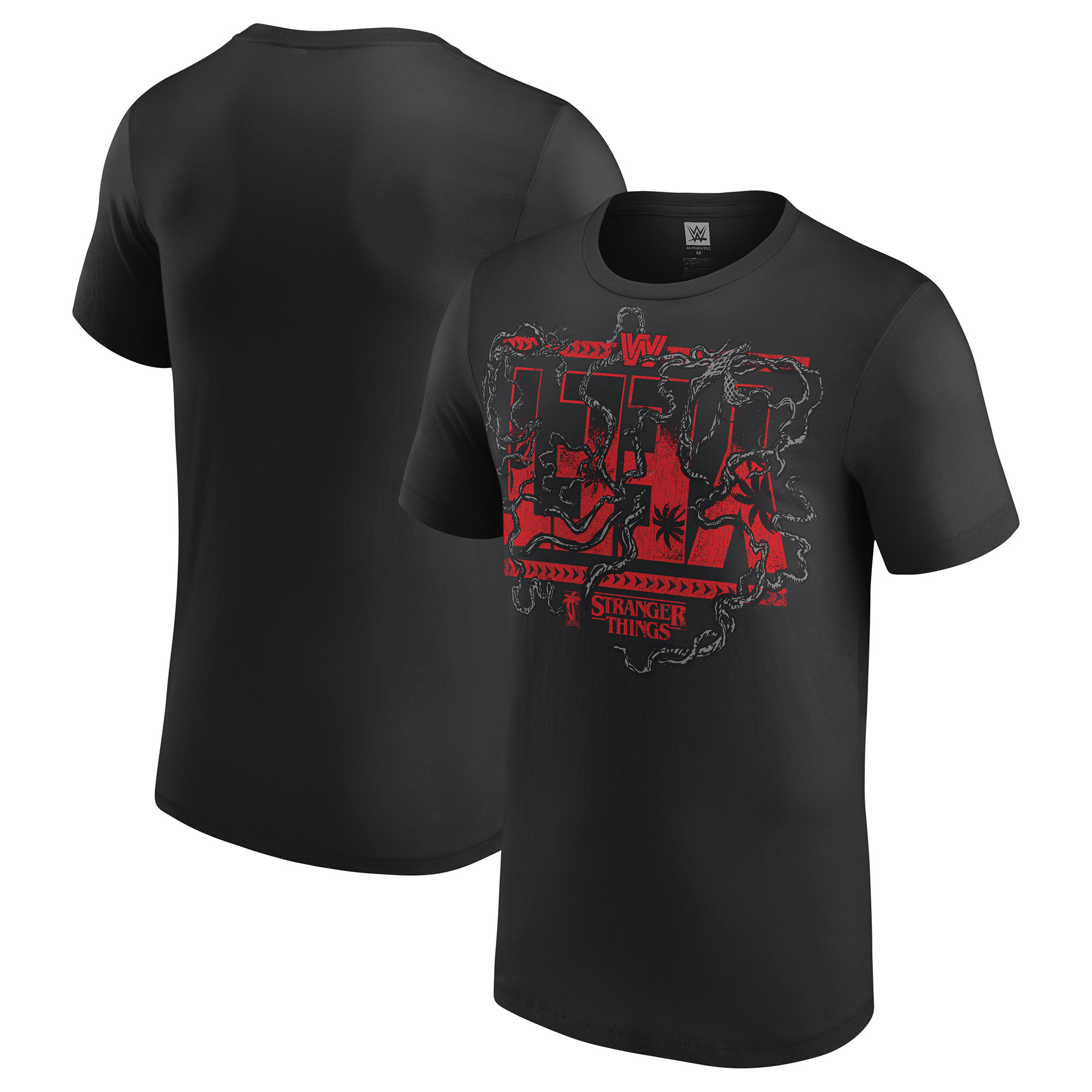 Schwarzes Jey Uso WWE x Stranger Things T-Shirt für Herren Image