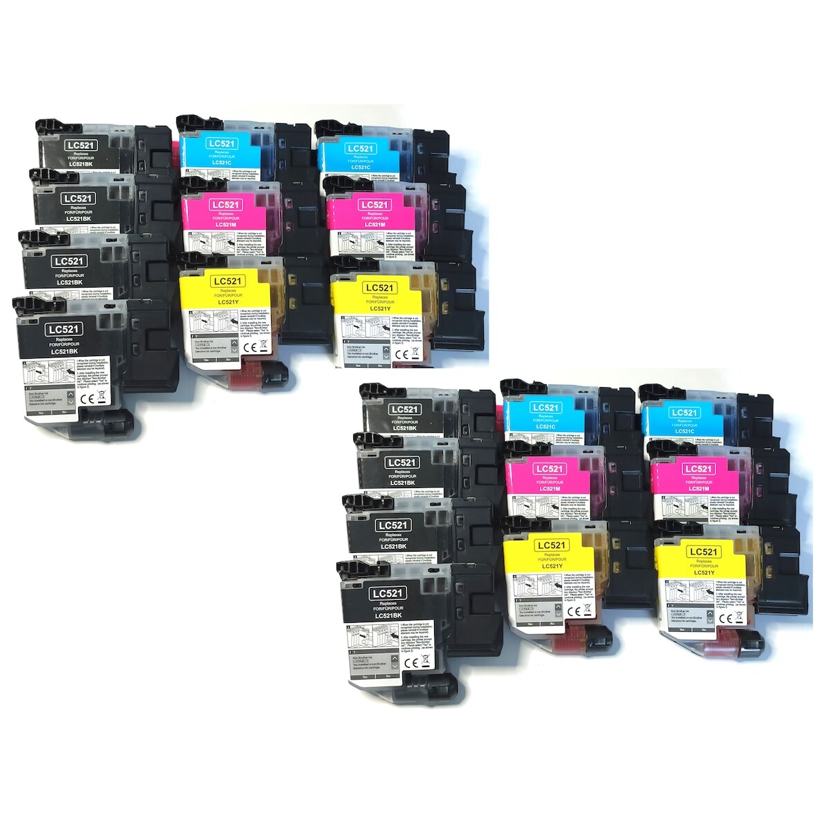 20x Tintenpatronen kompatibel f. Brother DCP-J 1360DW - ersetzt Brother LC-521 Bk / C / M / Y Image