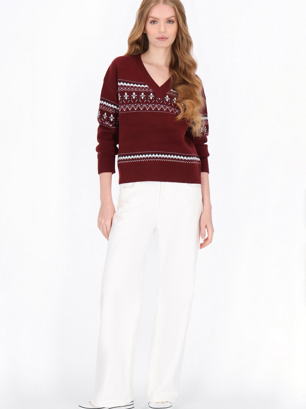 Dreimaster Pullover Damen bordeaux, XL/XXL Image