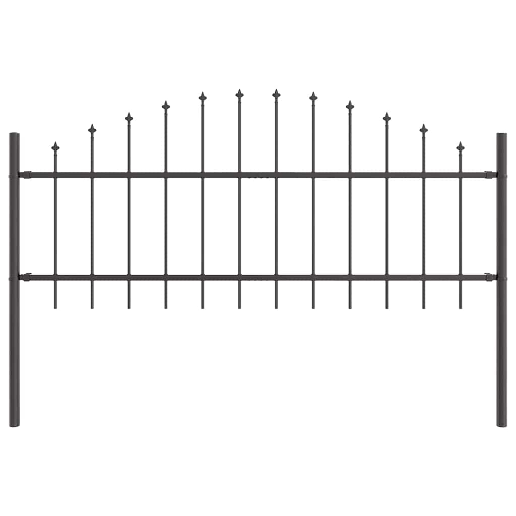 vidaXL Gartenzaun Grau 170 x 140 cm Pulverbeschichteter Stahl Image