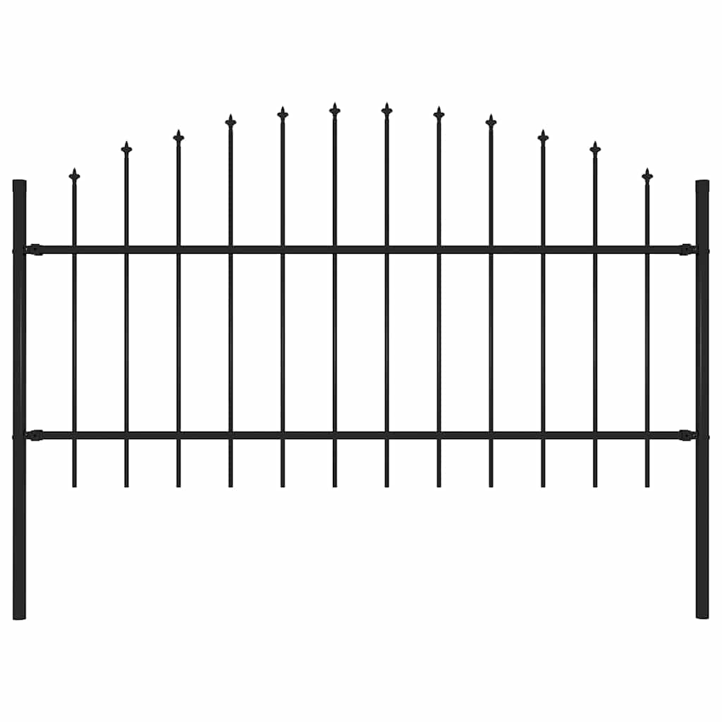 vidaXL Gartenzaun mit Speerspitze Stahl 181 x 125 cm Schwarz Image