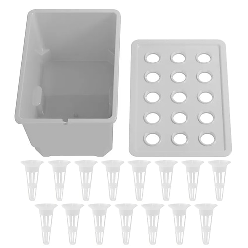 Großvolumiges, erdloses Indoor-Anzuchtsystem für Gemüse, Hydroponik-Set mit großem Pflanzkasten, aus robustem Kunststoff, ideal für den Balkon gärtnerische Verwendung, Balkongärtnerei, Image