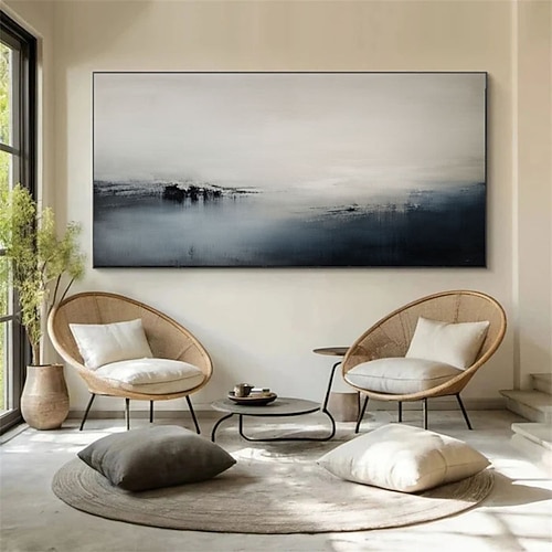 paesaggio astratto arte murale astratta grande dipinto astratto nero e grigio trama dorata arte astratta arredamento per la casa pittura regalo di inaugurazione della casa