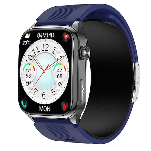 Neue Smartwatch mit 2,06 Zoll Bildschirmdiagonale, Luftpumpe, Airbag-ähnlicher Blutdruckmessung, Bluetooth, EKG, PPG-Messung, Temperaturüberwachung, Schrittzähler, kompatibel mit Android und iOS, für Image