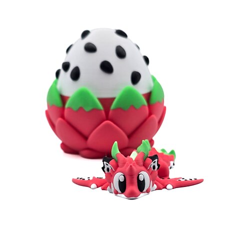 Oster-Drachenei aus 3D-Druck mit herausnehmbarem, beweglichem Kristall-Fidget-Toy für Erwachsene, ideal als Deko fürs Homeoffice oder als Schreibtischspielzeug, 3D-gedruckte Tiere Image