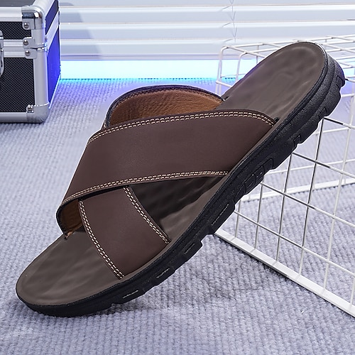 Herren-Sandalen aus Kunstleder – sommerliche Strandschuhe mit elegantem Design und hohem Tragekomfort Image