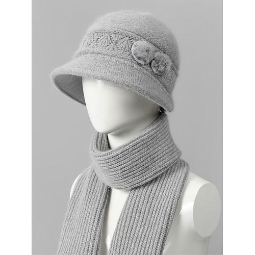 Strickmütze und Schal-Set für Damen – in verschiedenen Farben erhältlich, kuschelig und stylisch für Winter, Freizeit und Outdoor-Aktivitäten Image