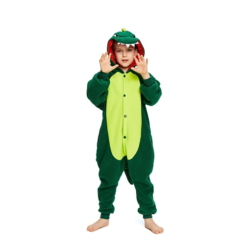 Karnevalskostüm 2026 Kigurumi-Pyjamas Ausgefallene Kostüme Onesie-Kostüm Tier Dinosaurier Zeichentrick Warm Bequem Kinder Unisex Jungen und Mädchen Weihnachten Halloween Karneval Party Leistung Image