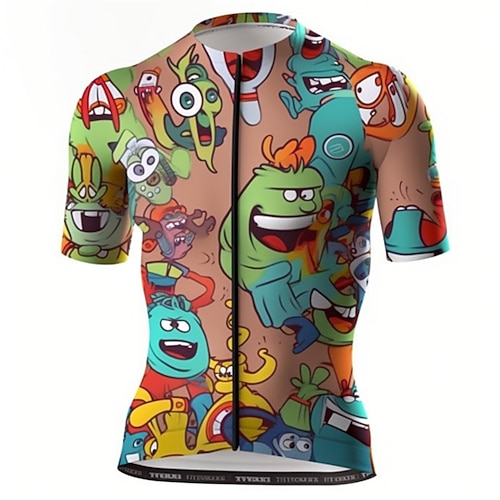 Herren Radtrikot Grafik Lustig Kurzarm Fahhrad Trikot Oberteil mit 3 Gesäßtaschen Mountainbike MTB Straßenradsport Schnelltrocknend Reflektierende Streifen Rückentasche Feuchtigkeitsableitend Sport Image