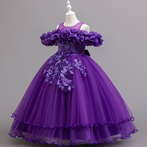 Kinder Mädchen Partykleid Einfarbig Ärmellos Leistung Besonderer Anlass Täglich Prinzessin Polyester Maxi Sommer Frühling Herbst 4-12 Jahre Mehrfarbig Champagner Rosa Image