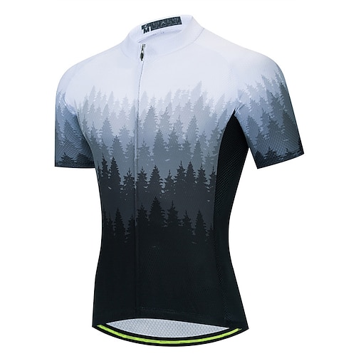 21grams Herren-Radtrikot Kurzarm-Radtrikot Sommer-Fahrradbekleidung mit Taschen MTB atmungsaktiv Feuchtigkeitstransport Farbverlauf/rot Image