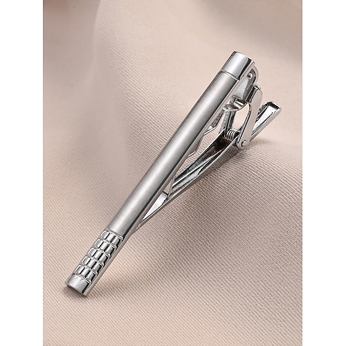 Krawattenklammer aus Aluminiumlegierung für Herren – verschiedene Ausführungen für Hochzeiten und geschäftliche Anlässe – elegantes und langlebiges Design Image
