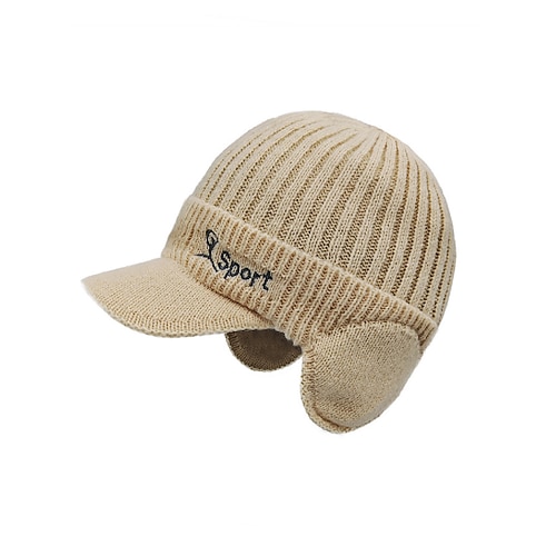 Strickmütze für Herren mit Ohrenklappen – verschiedene Farben, Polyester-Strickmaterial, warm und bequem für Wintersport und Outdoor-Aktivitäten Image