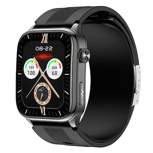 Neue Smartwatch mit 2,06 Zoll Bildschirmdiagonale, Luftpumpe, Airbag-ähnlicher Blutdruckmessung, Bluetooth, EKG, PPG-Messung, Temperaturüberwachung, Schrittzähler, kompatibel mit Android und iOS, für Image