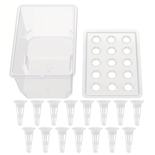 Großvolumiges, erdloses Indoor-Anzuchtsystem für Gemüse, Hydroponik-Set mit großem Pflanzkasten, aus robustem Kunststoff, ideal für den Balkon gärtnerische Verwendung, Balkongärtnerei, Image