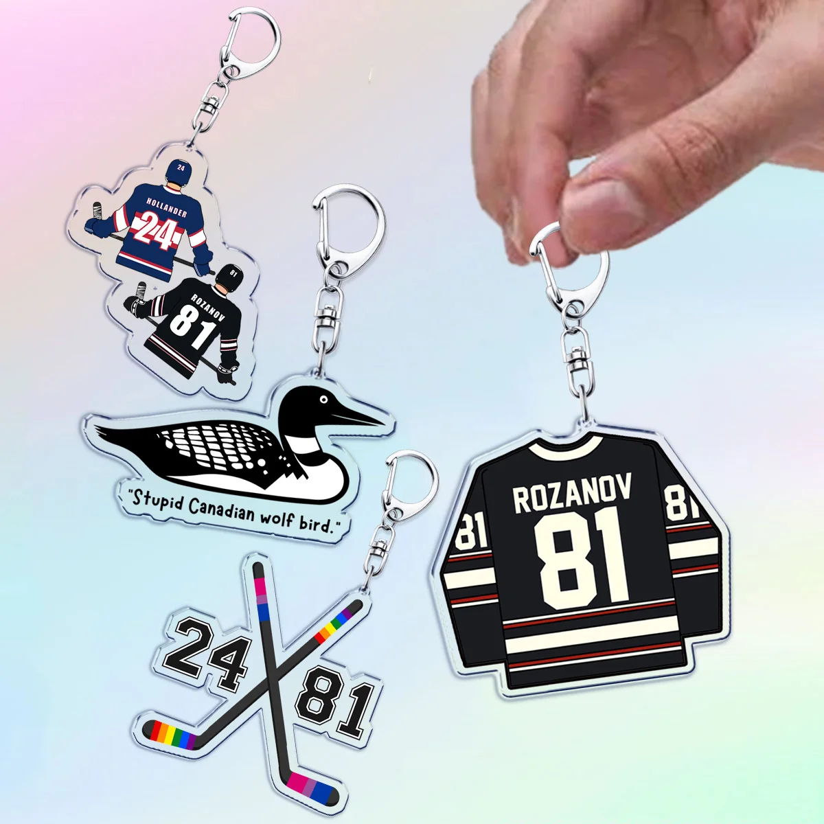 TV-Show, beheizter Rivalry-Schlüsselanhänger, Zubehör, Tasche, Shane Hollander, Ilya Rozanov 81, 24, Mini-Schlüsselanhänger, Schmuck, Fans, Geschenke Image