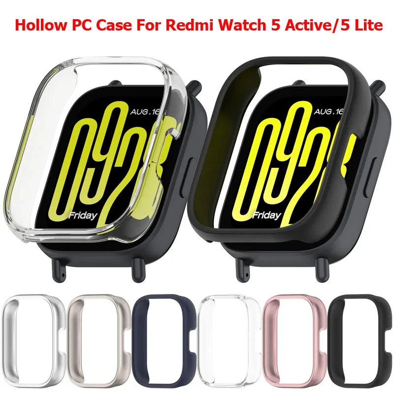 Schutzhülle aus PC für Xiaomi Redmi Watch 5, Active/Lite, hohle Displayschutzfolie, Stoßstangenschale für Redmi Watch 5 Lite, Rahmenabdeckung Image
