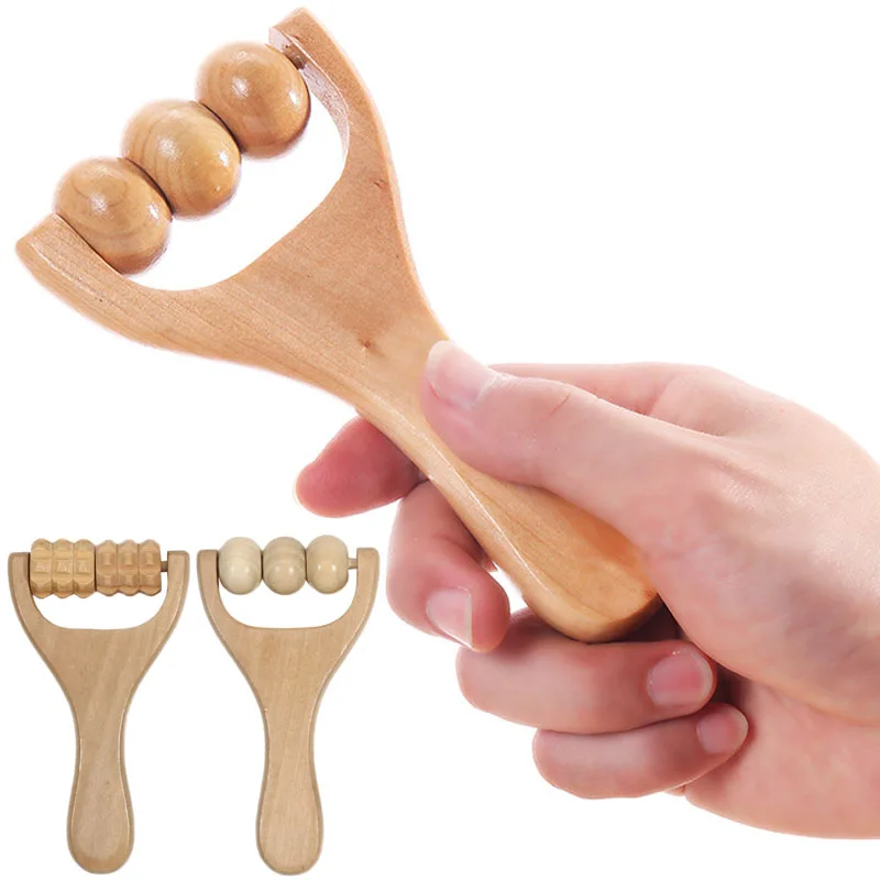 1Pcs Holz Massage Rollen Neck Roller Massagegerät Holz Trigger Punkt Roller Massagegerät Muscle Roller für zurück gesicht Taille Bein arm Image