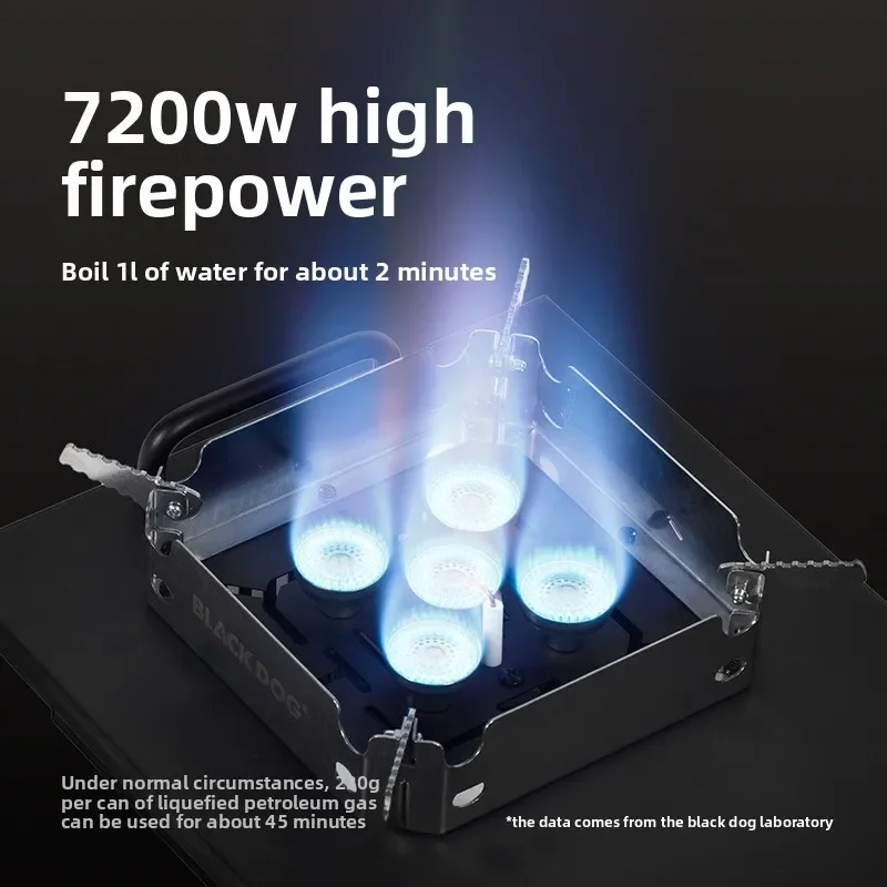 Naturehike BLACKDOG Tischbrenner 7200 W IGT Gasherd High Power Outdoor Camping Desktop Klappofen Elektronische Zündung BBQ Image