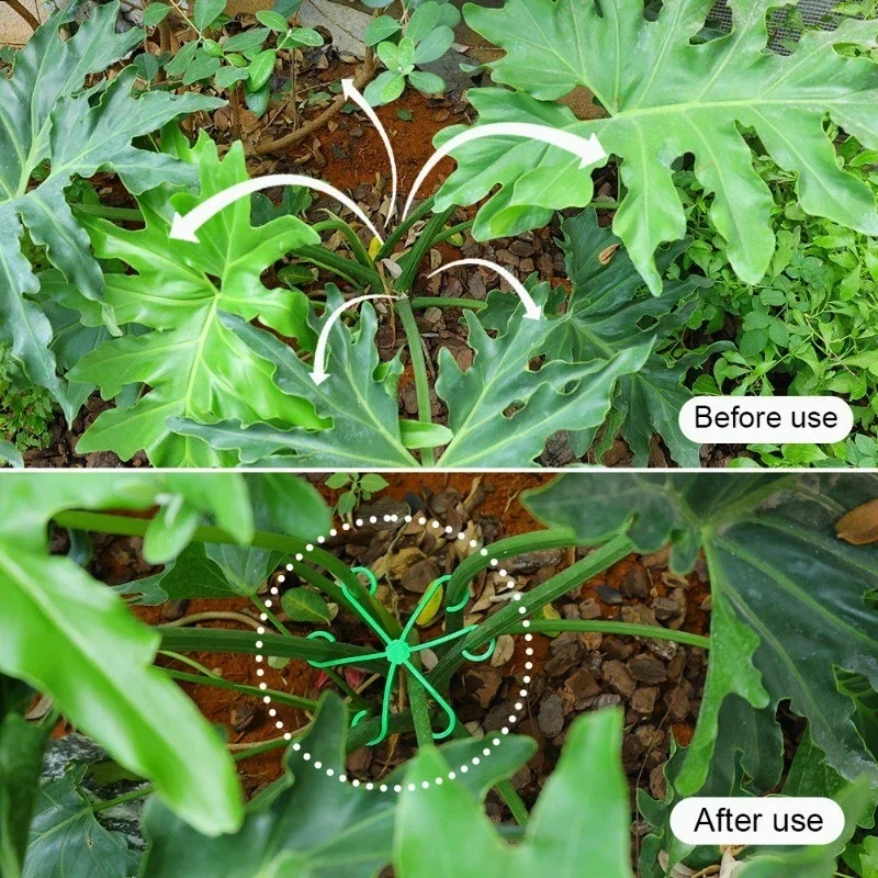 4 Stück Pflanzenstiel-Stützklammern, Blumenstiel-Sammelrahmen, Stützfixierer – Anti-Topplung, Hydrokultur-Zweig-Befestigungstopfständer Image