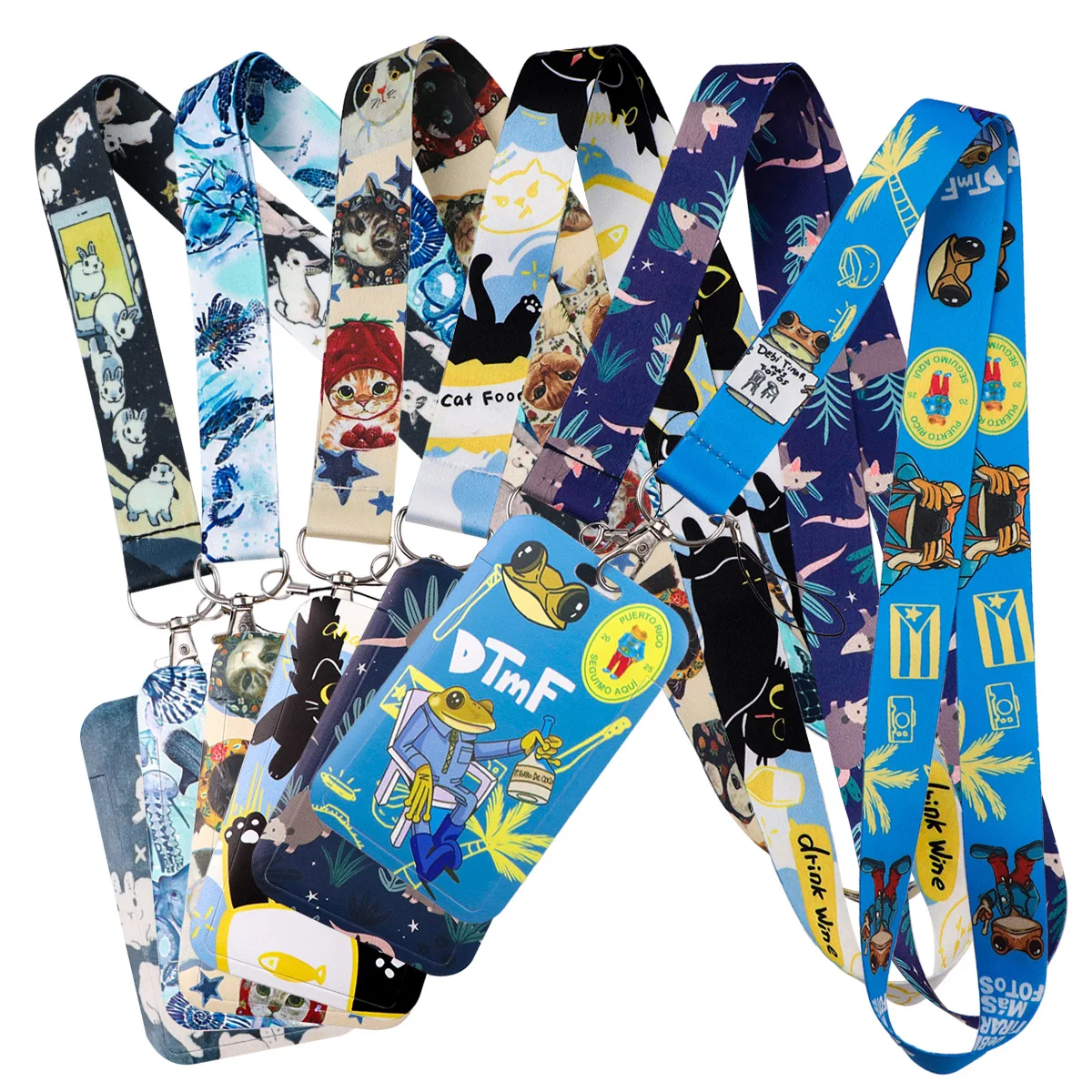 Niedliche Kaninchen-Lanyards für Schlüssel, Tiere, Umhängeband, Ausweis, Telefongurte, Ausweishalter, Hängeseil, Schlüsselanhänger, Modeaccessoires, Geschenke Image