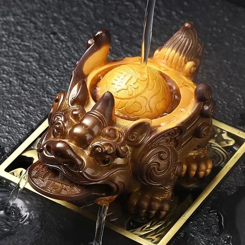 1PC Spritzen Wasser Pixiu Tee Haustier Farbwechsel Figur Reichtum Glück Tee Zeremonie Ornament Tee Tisch Geschenk Image