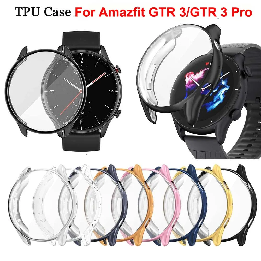 Volle Abdeckung Weiche TPU Fall Für Amazfit GTR 3/GTR 3 Pro Shell Bumper Screen Protector Fall Für Amazfit GTR 3 3 Pro Uhr Abdeckung Fall Image