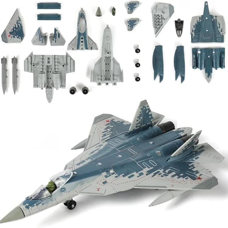 Maßstab 1:72 Flugzeug Kunststoff SU-57S Militärmodell Russische fünfte Generation Stealth Fighter Gebäude Flugzeug Kit Spielzeug Sammlung Image