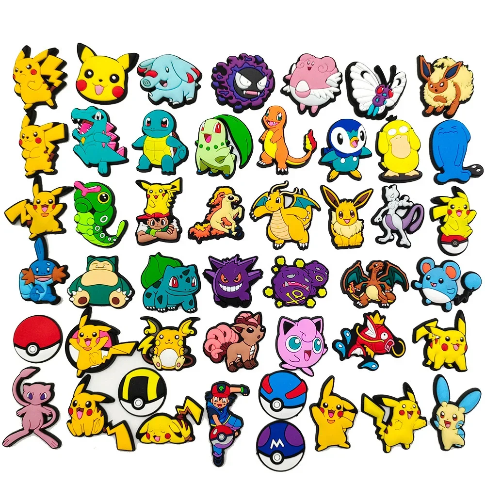 Pokemon Pikachu Schuhe Charms für Clogs Sandalen Dekoration PVC Cartoon Schuhzubehör Charms für Freunde Geschenke