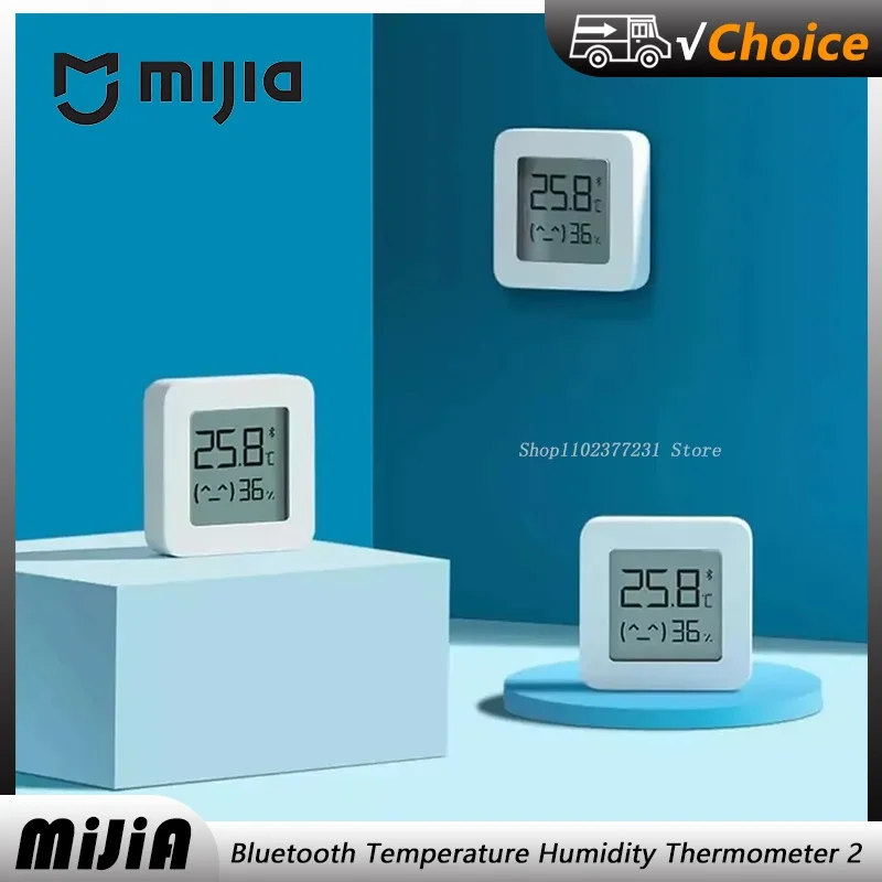 Original Mijia Thermometer 2 Bluetooth Temperatur- und Feuchtigkeitssensor Feuchtigkeitsmesser Smart LCD-Bildschirm Digital Mijia App Image