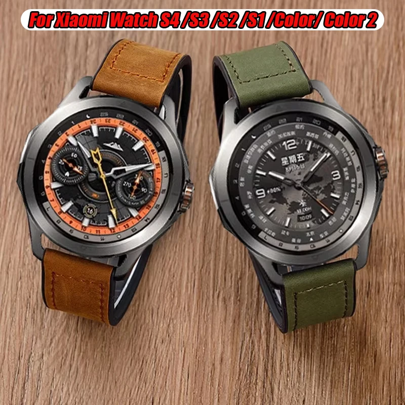 Silikonarmband für Xiaomi Watch S4 S3 S2 S1 Pro Aktives Leder Magnetisches Uhrenarmband für Mi Watch Color Mi Watch Color 2 Pro 22 mm Image