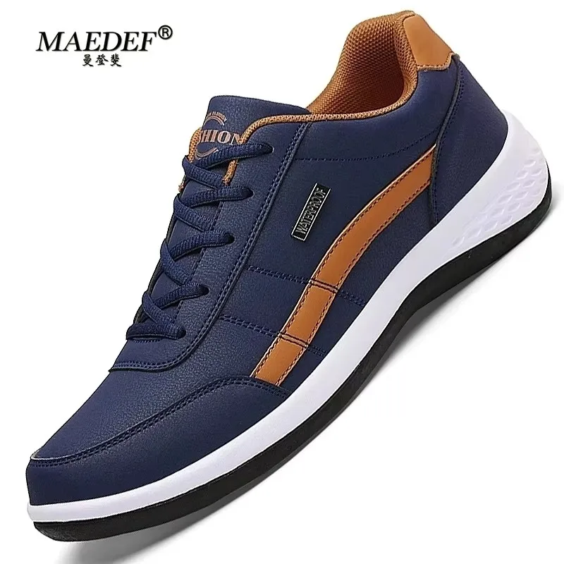 MAEDEF Schuhe Männer PU Leder Sneaker Wasserdicht Casual Bequeme männer Sneaker Lace Up Schuhe Vulkanisierte Mann Schuh Masculino
