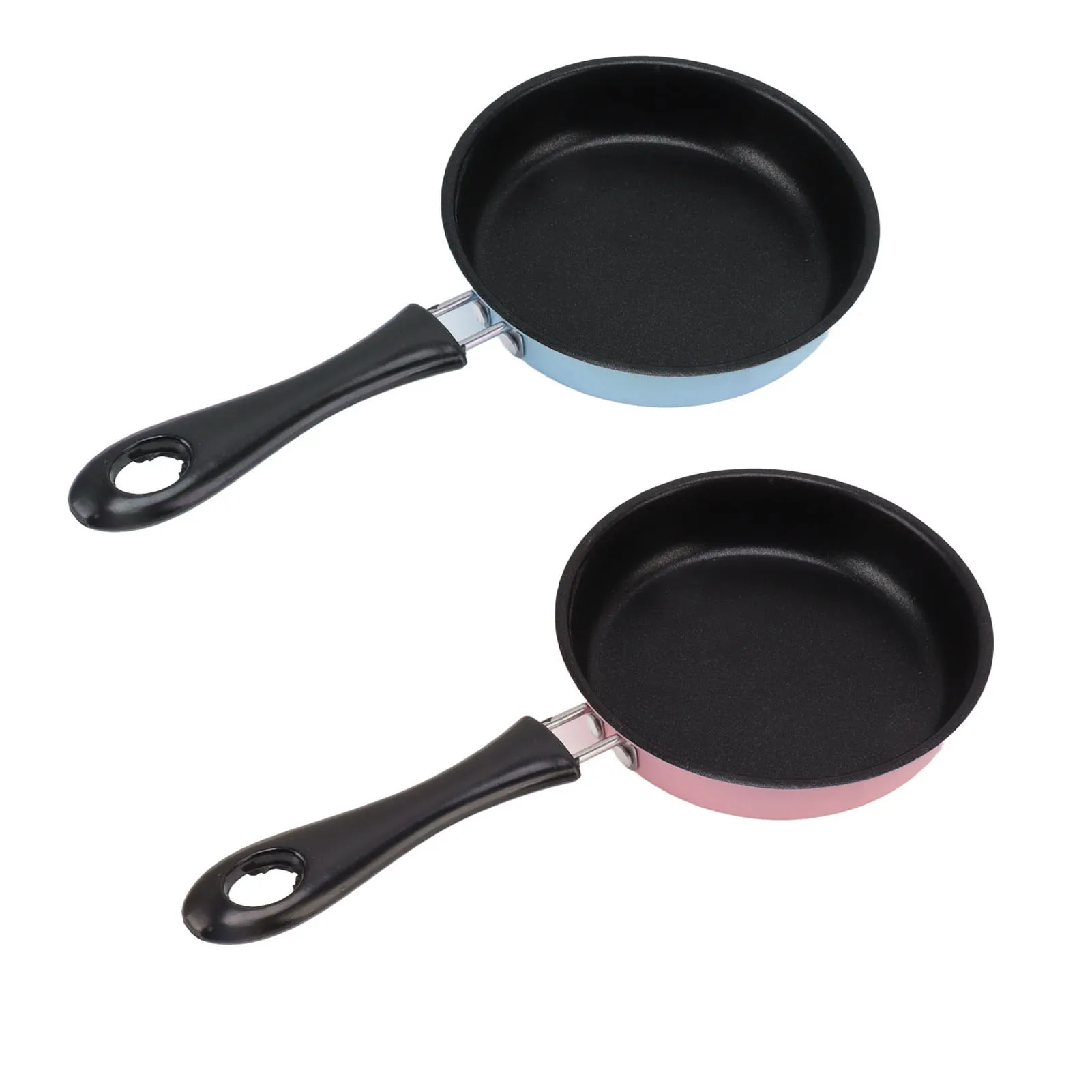 12cm Mini-Bratpfanne Edelstahl verhindern Stick Induktion stopf rundes Frühstück kleine Bratpfanne mit langem Griff