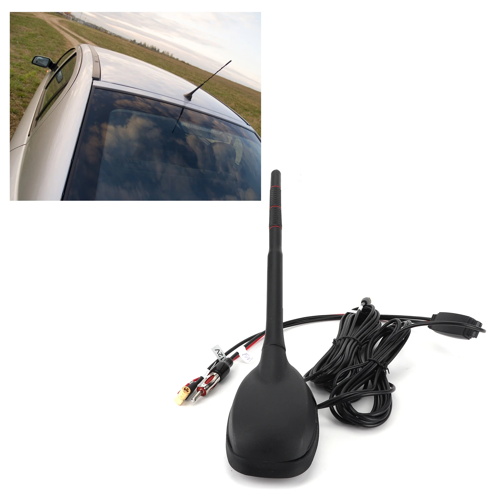 Tupfen aktive antenne auto tupfen gps fm antenne aktiv verstärkt oberdach halterung wasserdicht staub dicht universal oberdach antenne Image