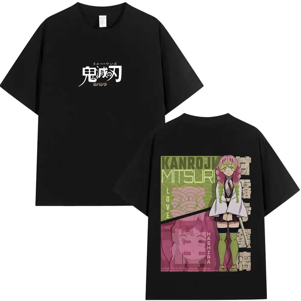 Anime Dämon Slayer Liebe Hashira Kanroji Mitsuri Grafik T-shirt Männer Frauen Mode Lässig Übergroßen T Shirts Unisex Baumwolle T-shirt Image