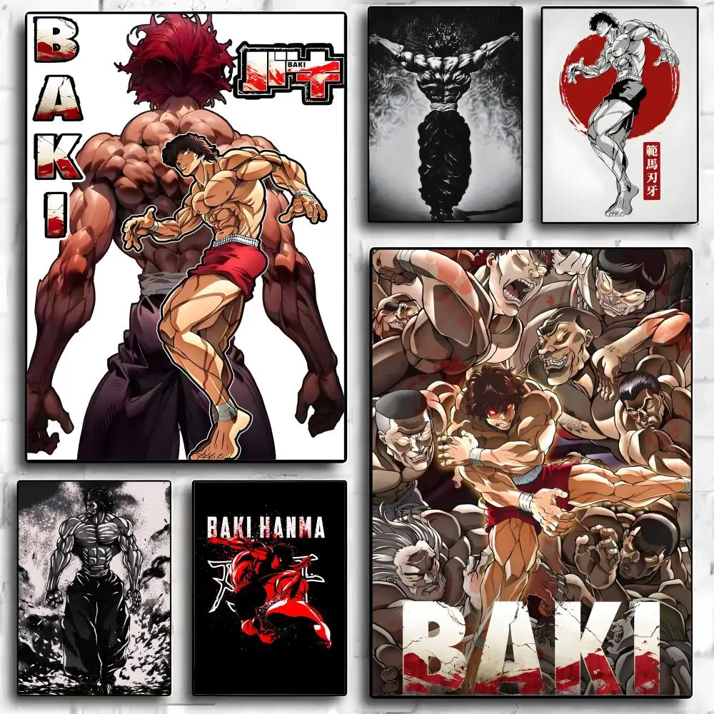 Muscle Men Anime Baki The G-Grappler Poster Moderne und elegante Wandaufkleber für Heimdekoration Wohnzimmer Schlafsaal Wandkunst