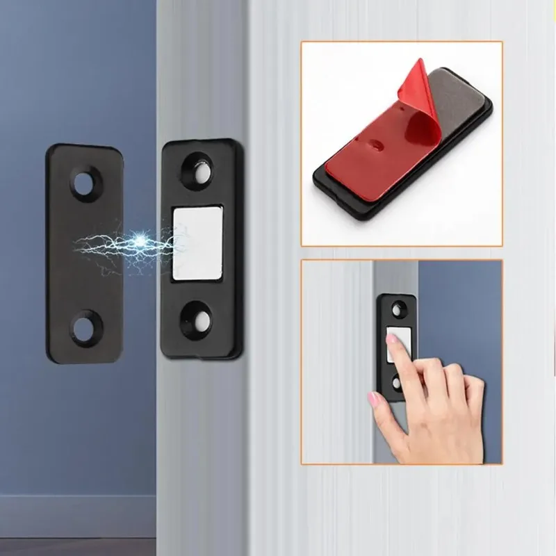 4-teiliger starker magnetischer Stahlverschluss, ultradünn, für Tür, Schrank, Schrank, Schließer, Magnet, Kleiderschränke, Schublade, Wohnmöbelbeschlag Image