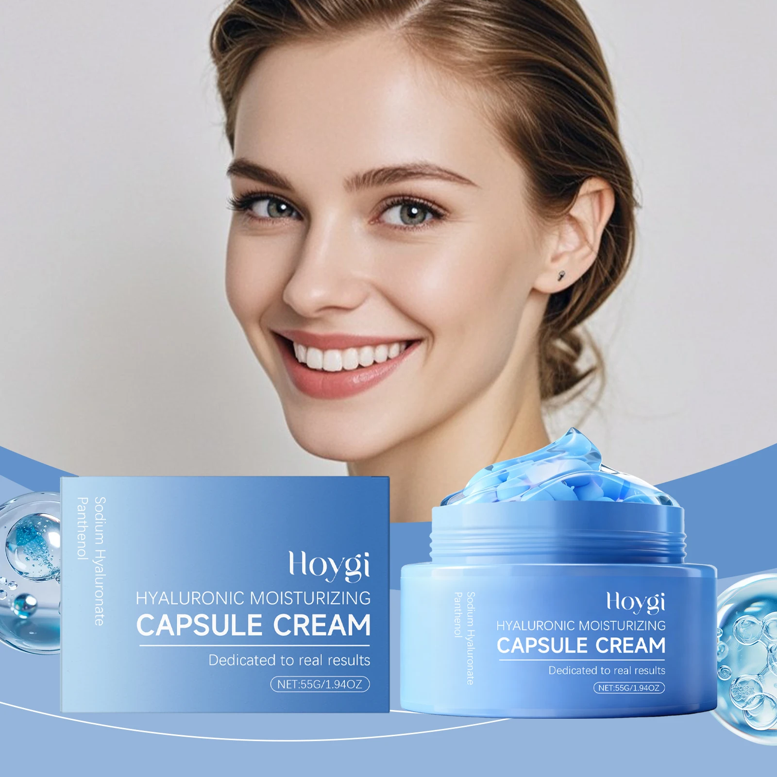 Hyaluronsäure-Feuchtigkeits-Kapselcreme, feuchtigkeitsspendender Faktor, nährt die Haut, leichte Textur, helle, glatte Haut, Kapselcreme Image