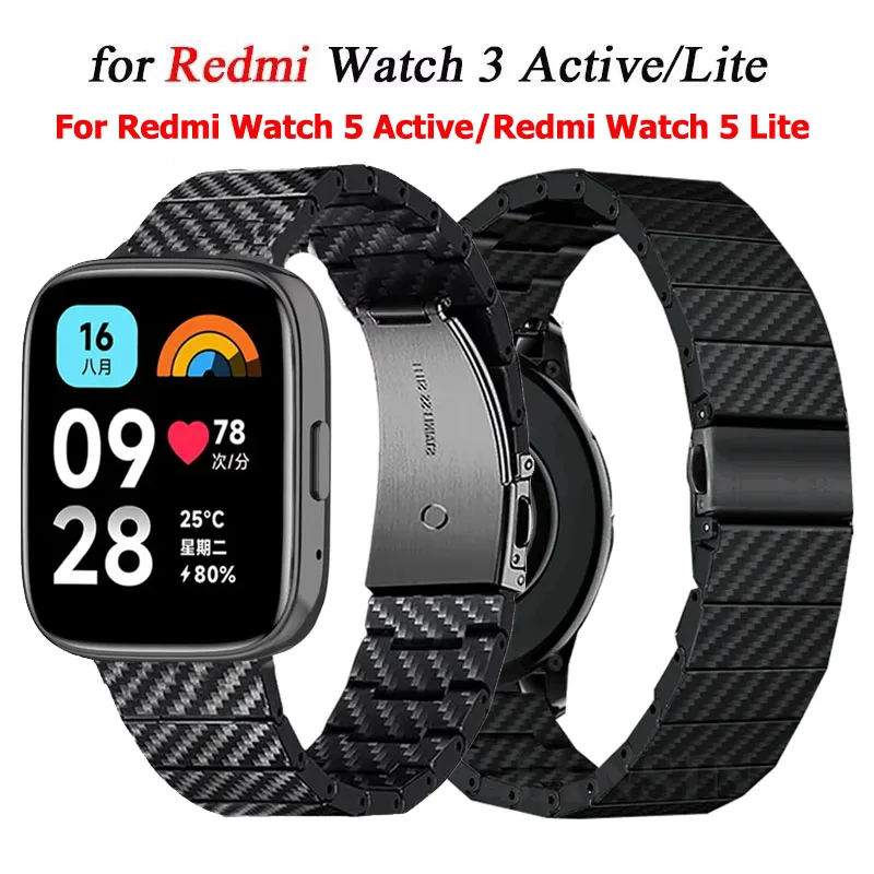 22 mm Kohlefaser-Musterband für Redmi Watch 3 Lite/3 Active Smartwatch, leichtes Armband für Redmi Watch 5 Lite/5 Active Image