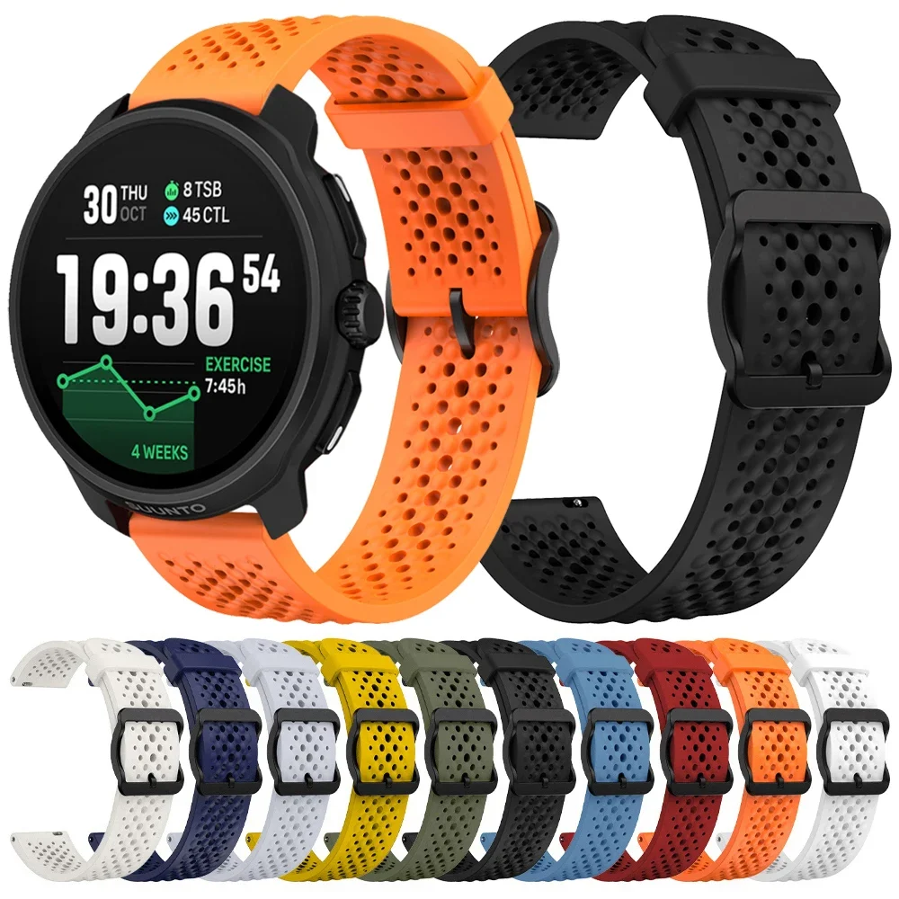 22mm Breathable Silicone Watch Strap For Suunto Race 2/Race Run Band For SUUNTO Ocean/Vertical/9 Peak Peak/5 PEAK Sport Bracelet Image