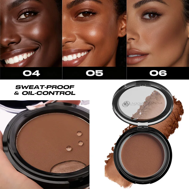 Professionelle matte Kontur-Puder-Palette – langanhaltendes Bronzer- und Highlighter-Make-up-Set für die 3D-Gesichtsformung, Image