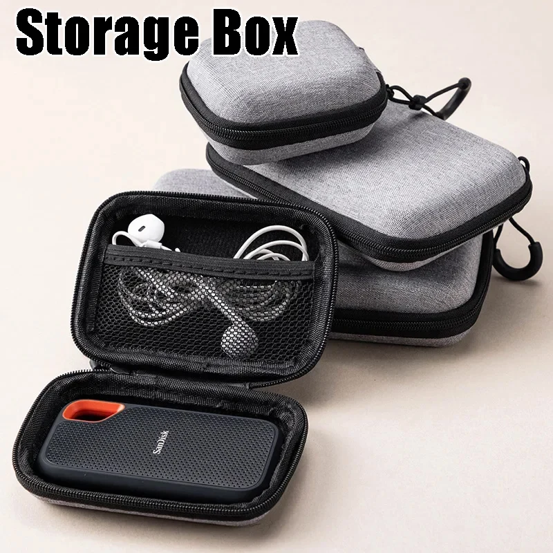 EVA-Festplatten-Aufbewahrungskoffer, Kopfhörerkabel-Organizer, Powerbank-Halter, digitale Zubehörtasche für Elektronik Image