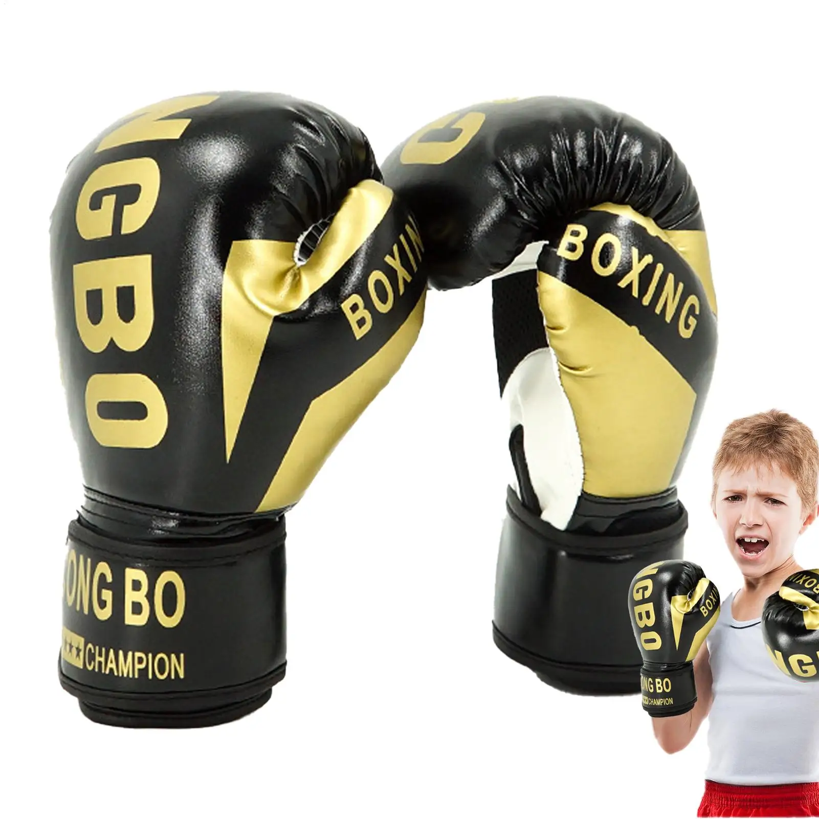 1 Paar Kinder-Boxhandschuhe für Kinder, Schlagtraining, Kickboxen, Kampf, Fitness, Handschuhe, Schlagen, PU-Leder, Handschutz Image
